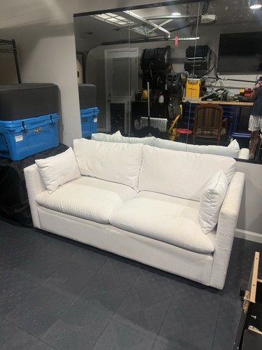Modern white upholstered - upholstered, sofa